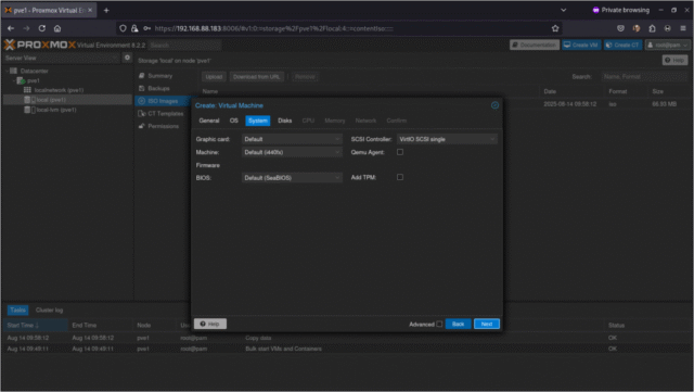 RouterOS instalación 4 system
