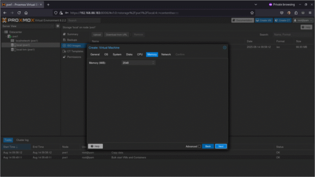 RouterOS instalación 7 Memory