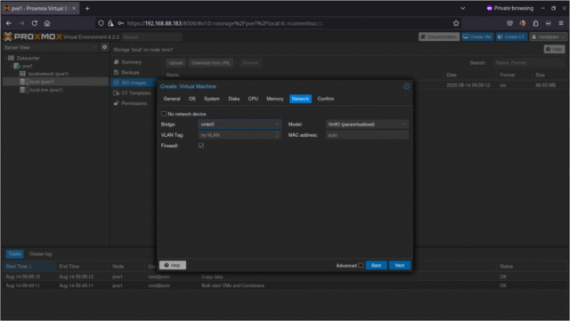 RouterOS instalación 8 Network