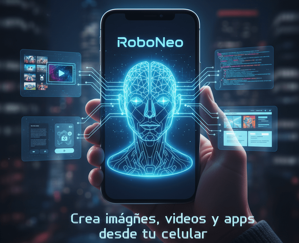 RoboNeo, la inteligencia artificial que crea imágenes, videos y apps desde tu celular