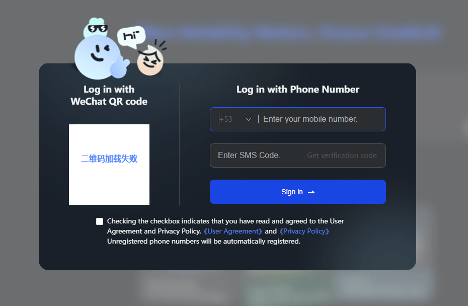Formulario de registro de chatGLM con Cuba incluida